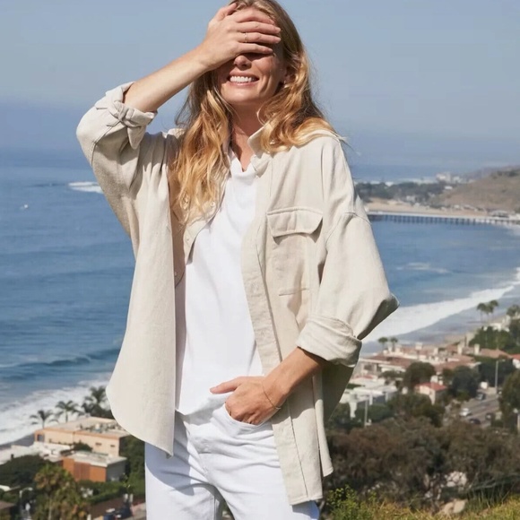 Unworn Frank & Eileen McLoghlin Shirt Jacket in Natural Shacket - Picture 2 of 12